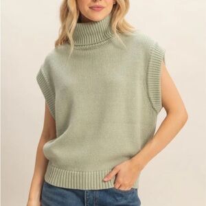 Women's Sage Green Turtleneck Sweater